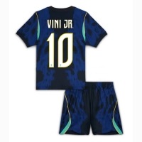 Brasilien Vinicius Junior #10 Bortatröja Barn VM 2026 Kortärmad (+ Korta byxor)